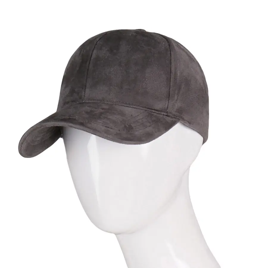 Solid Beige Korean Suede Baseball Cap - Image 8