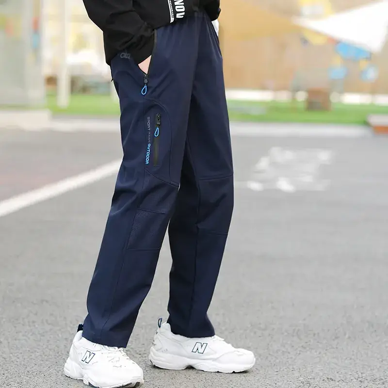 Boys Windproof Ski Pants Black Outdoor Wear - Image 2