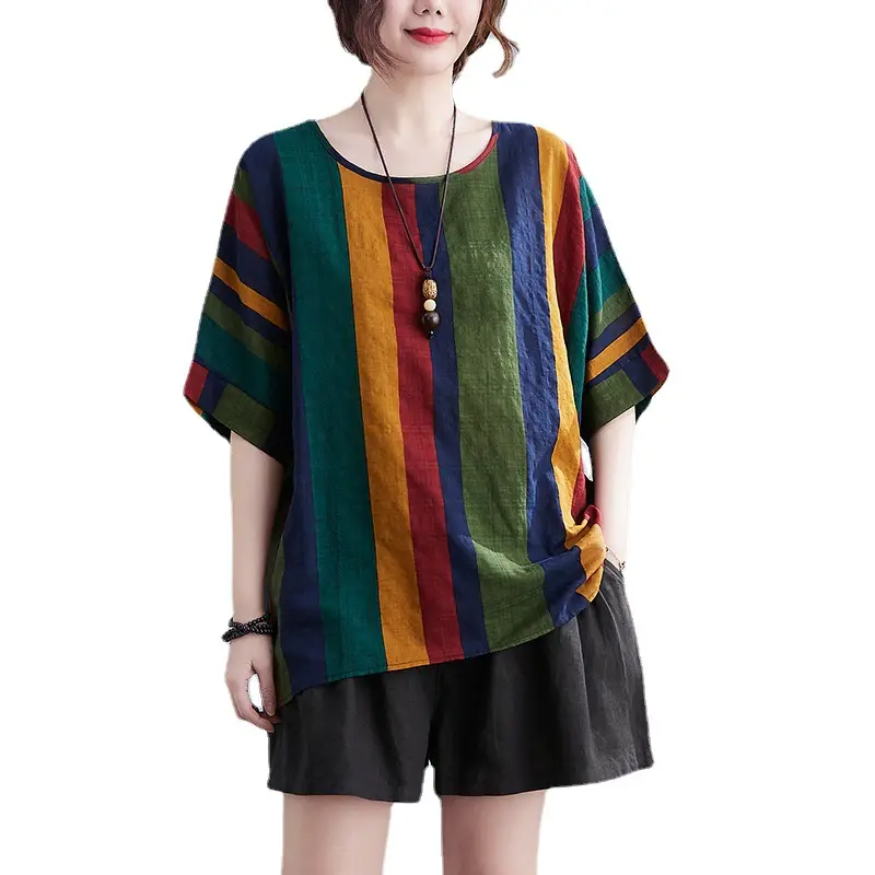 Women's Striped Loose T-Shirt Summer Top - Image 14
