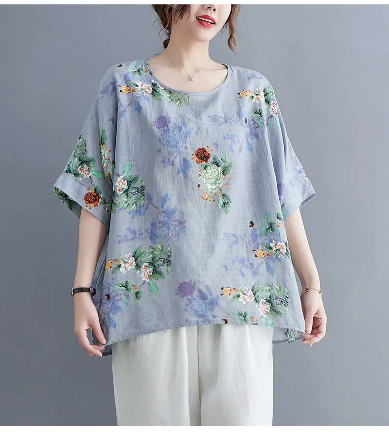 Women's Striped Loose T-Shirt Summer Top — feature 107