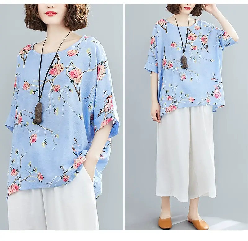 Women's Striped Loose T-Shirt Summer Top — feature 114