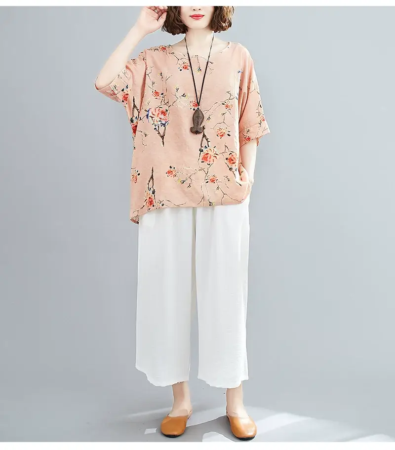 Women's Striped Loose T-Shirt Summer Top — feature 115