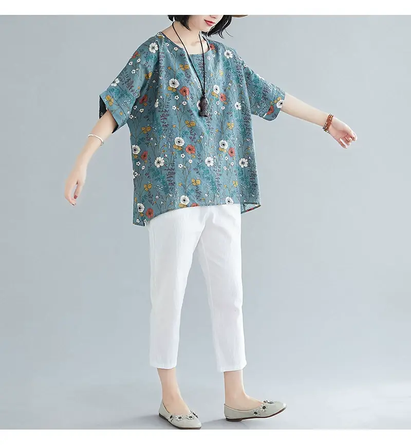 Women's Striped Loose T-Shirt Summer Top — feature 33
