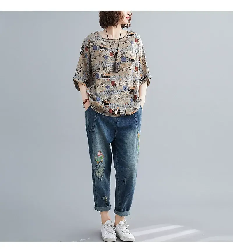 Women's Striped Loose T-Shirt Summer Top — feature 40
