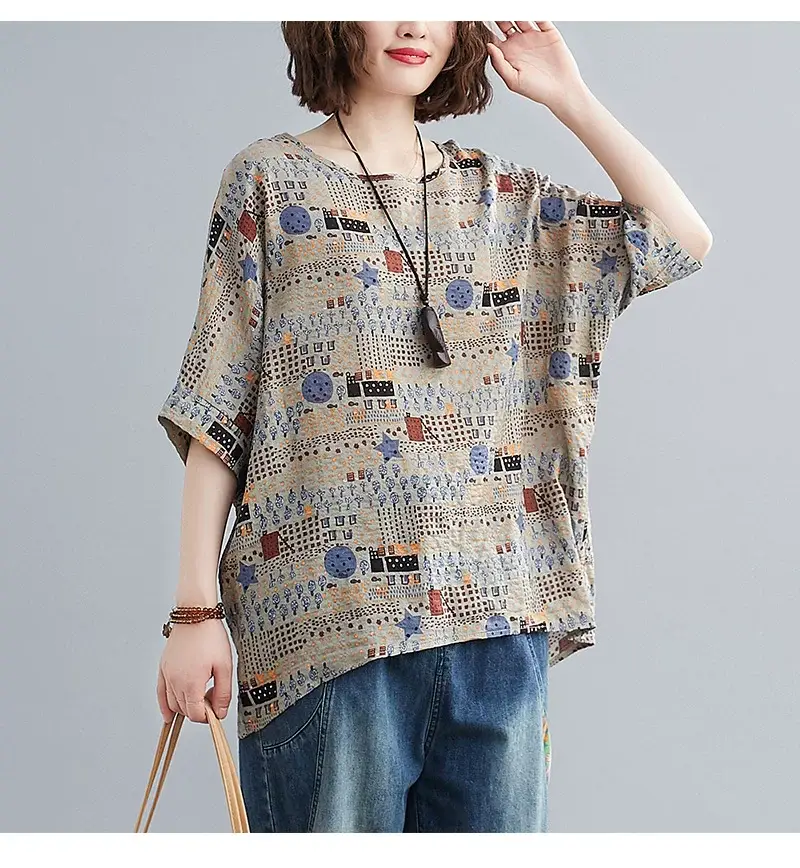 Women's Striped Loose T-Shirt Summer Top — feature 41