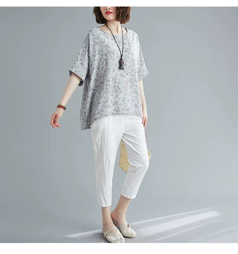 Women's Striped Loose T-Shirt Summer Top — feature 43