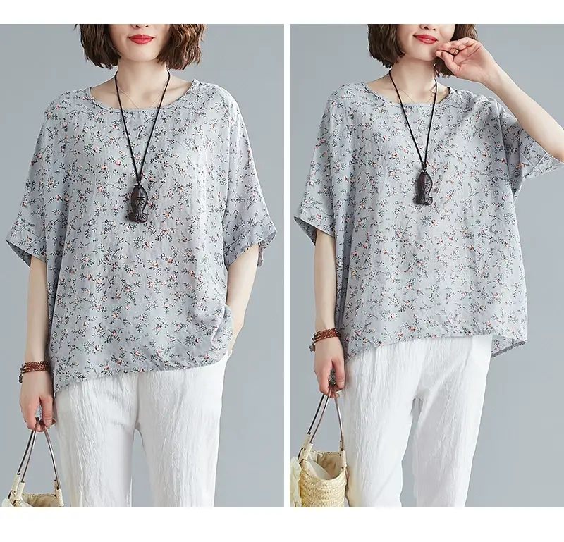 Women's Striped Loose T-Shirt Summer Top — feature 44