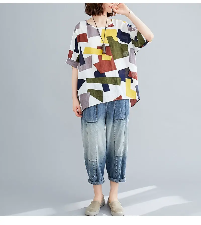 Women's Striped Loose T-Shirt Summer Top — feature 50