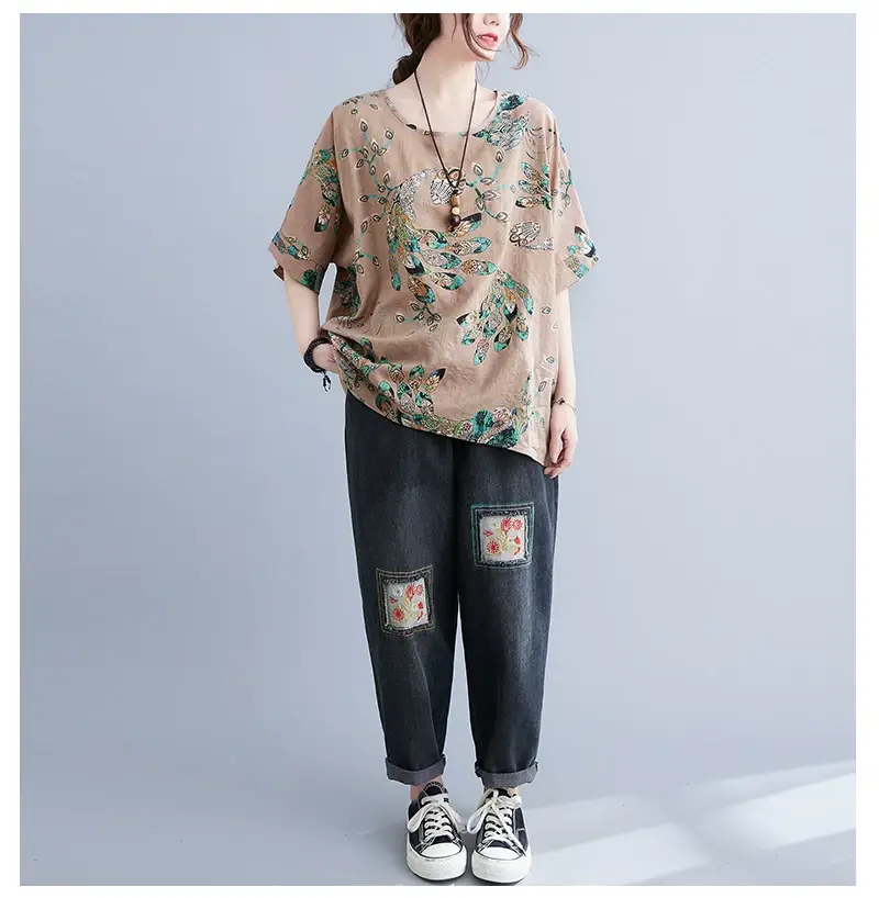 Women's Striped Loose T-Shirt Summer Top — feature 52