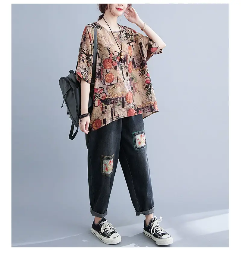 Women's Striped Loose T-Shirt Summer Top — feature 59