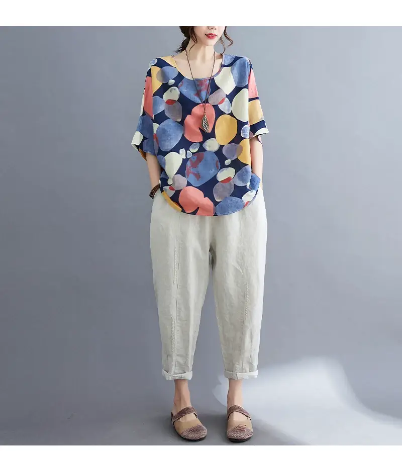 Women's Striped Loose T-Shirt Summer Top — feature 93