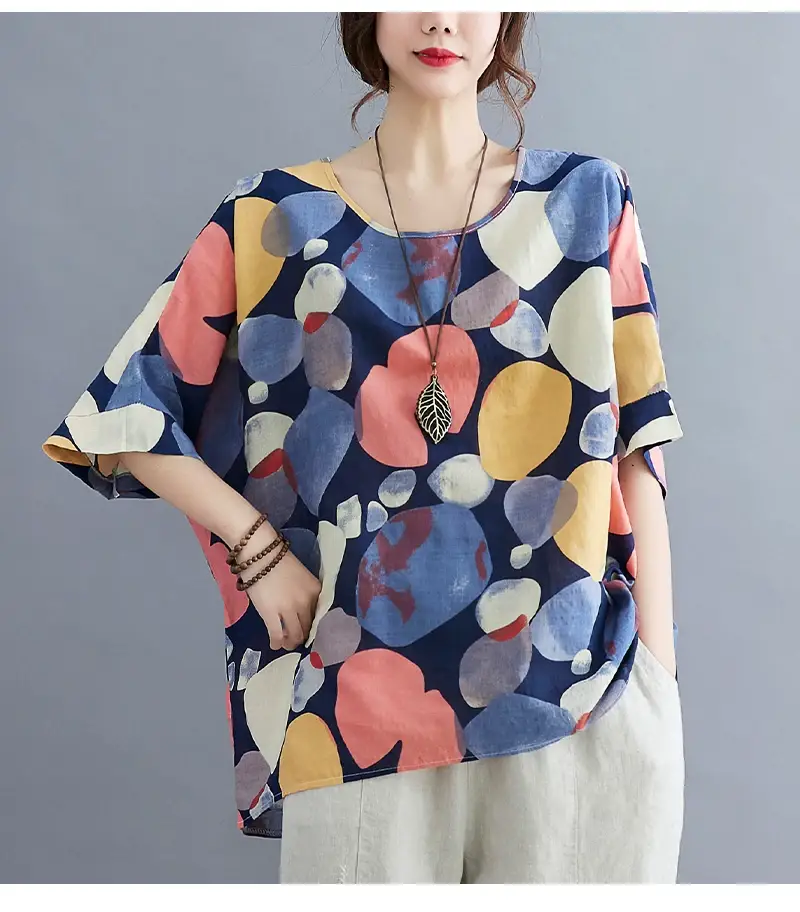 Women's Striped Loose T-Shirt Summer Top — feature 94