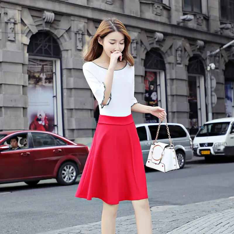 Women's Red Anti-Light Skirt 55cm New Arrival