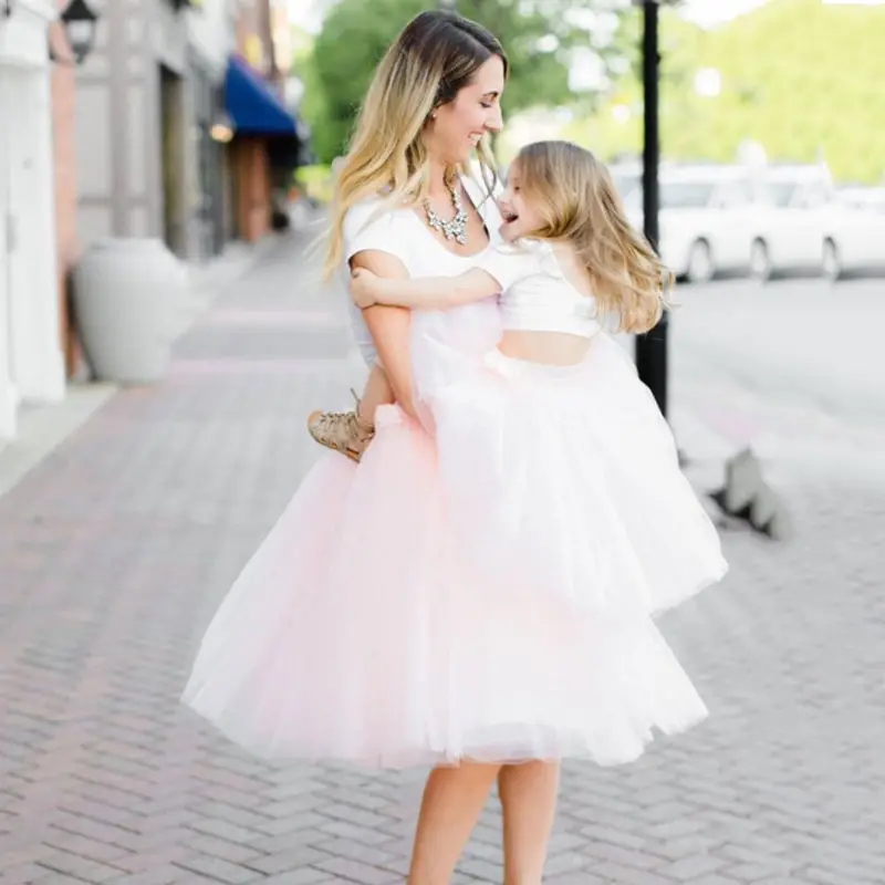 Blue Tulle Petticoat Skirt for Girls Mother Daughter Set - Image 24
