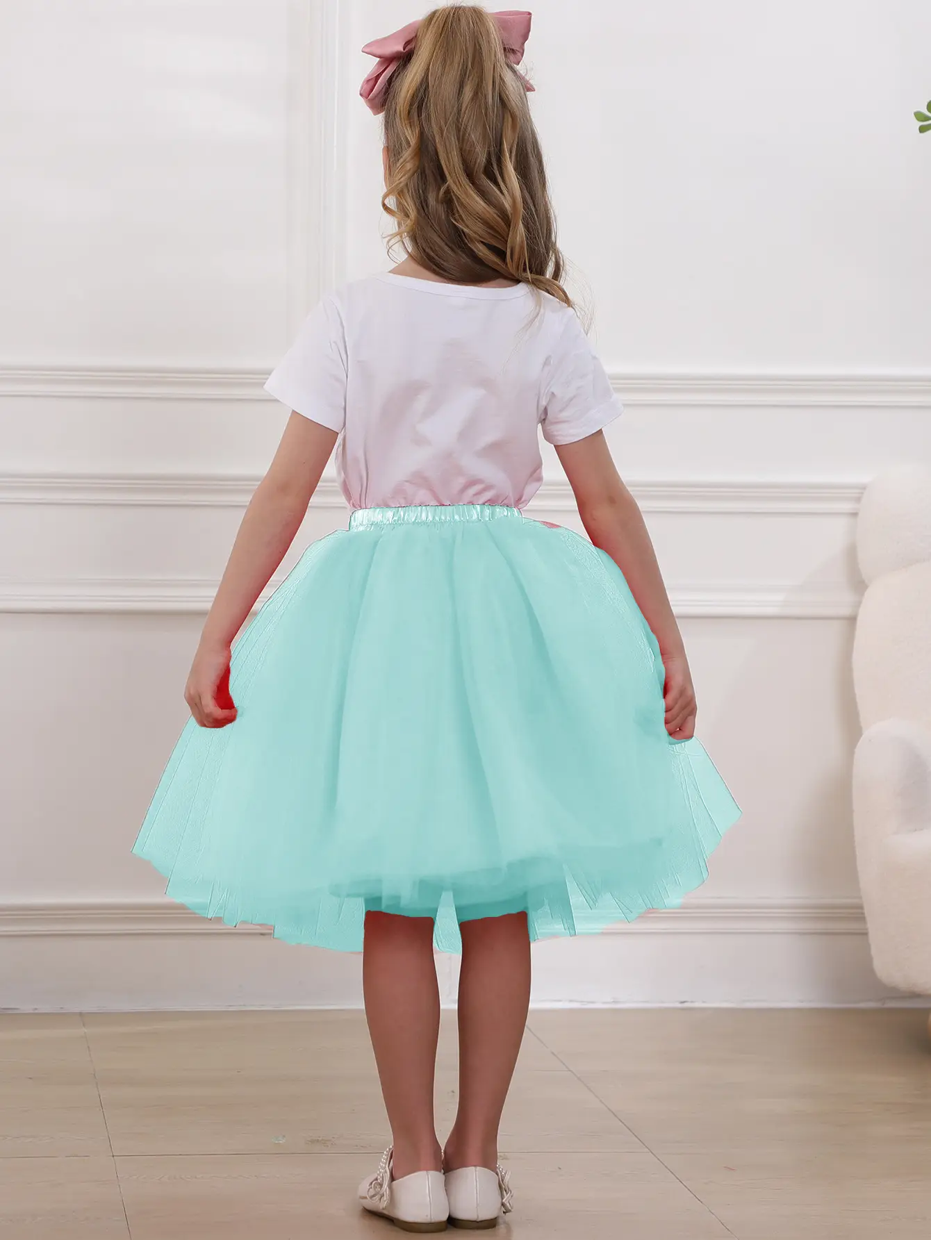 Blue Tulle Petticoat Skirt for Girls Mother Daughter Set - Image 13