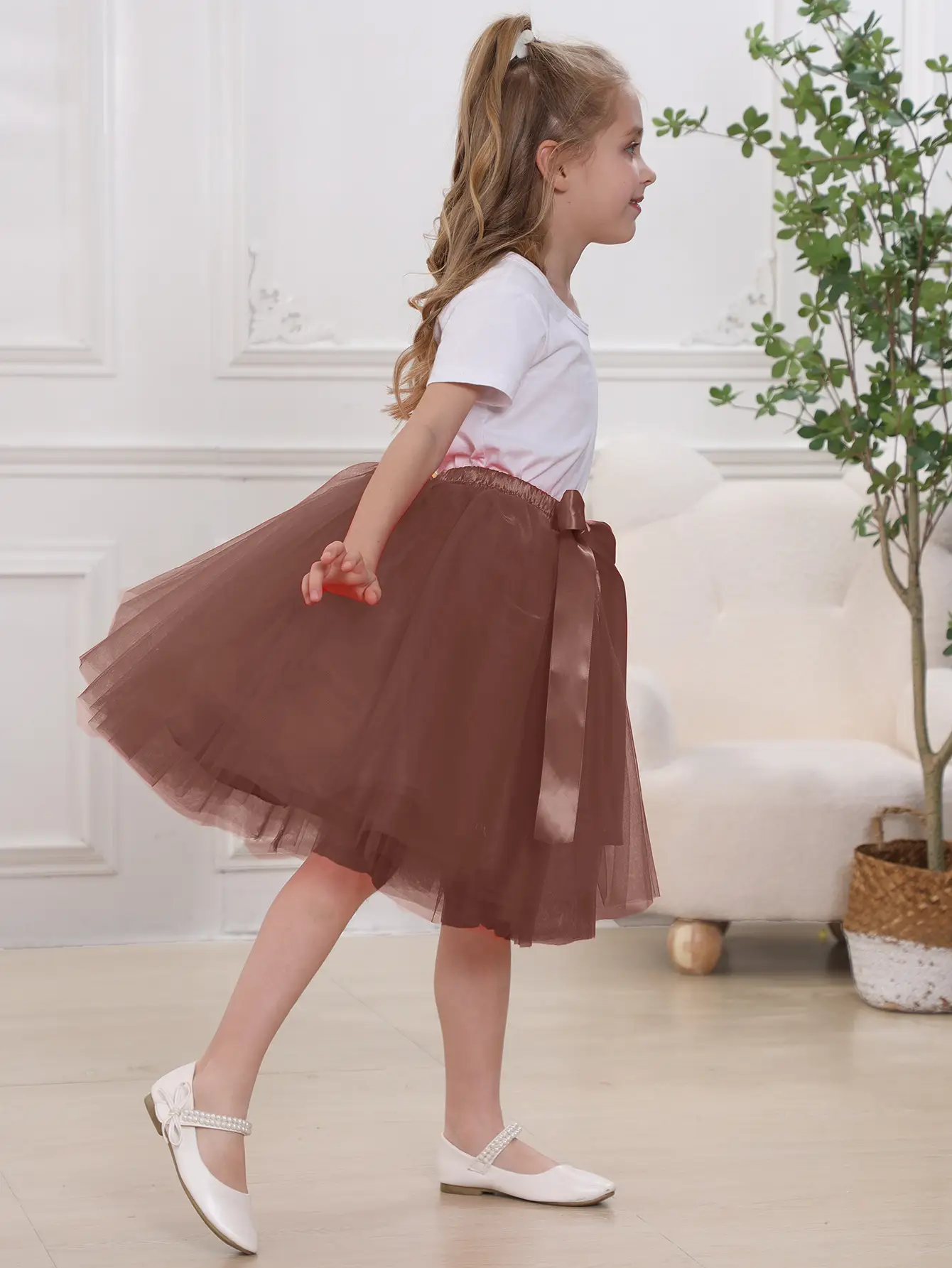 Blue Tulle Petticoat Skirt for Girls Mother Daughter Set - Image 14
