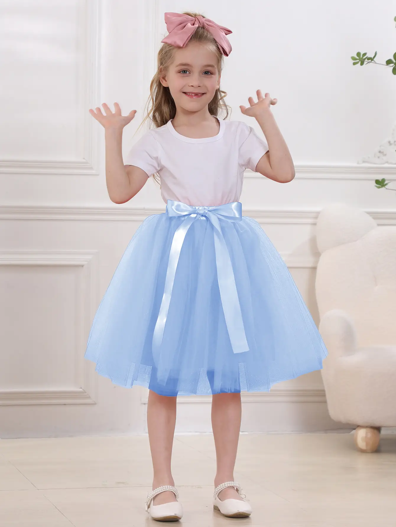 Blue Tulle Petticoat Skirt for Girls Mother Daughter Set - Image 18