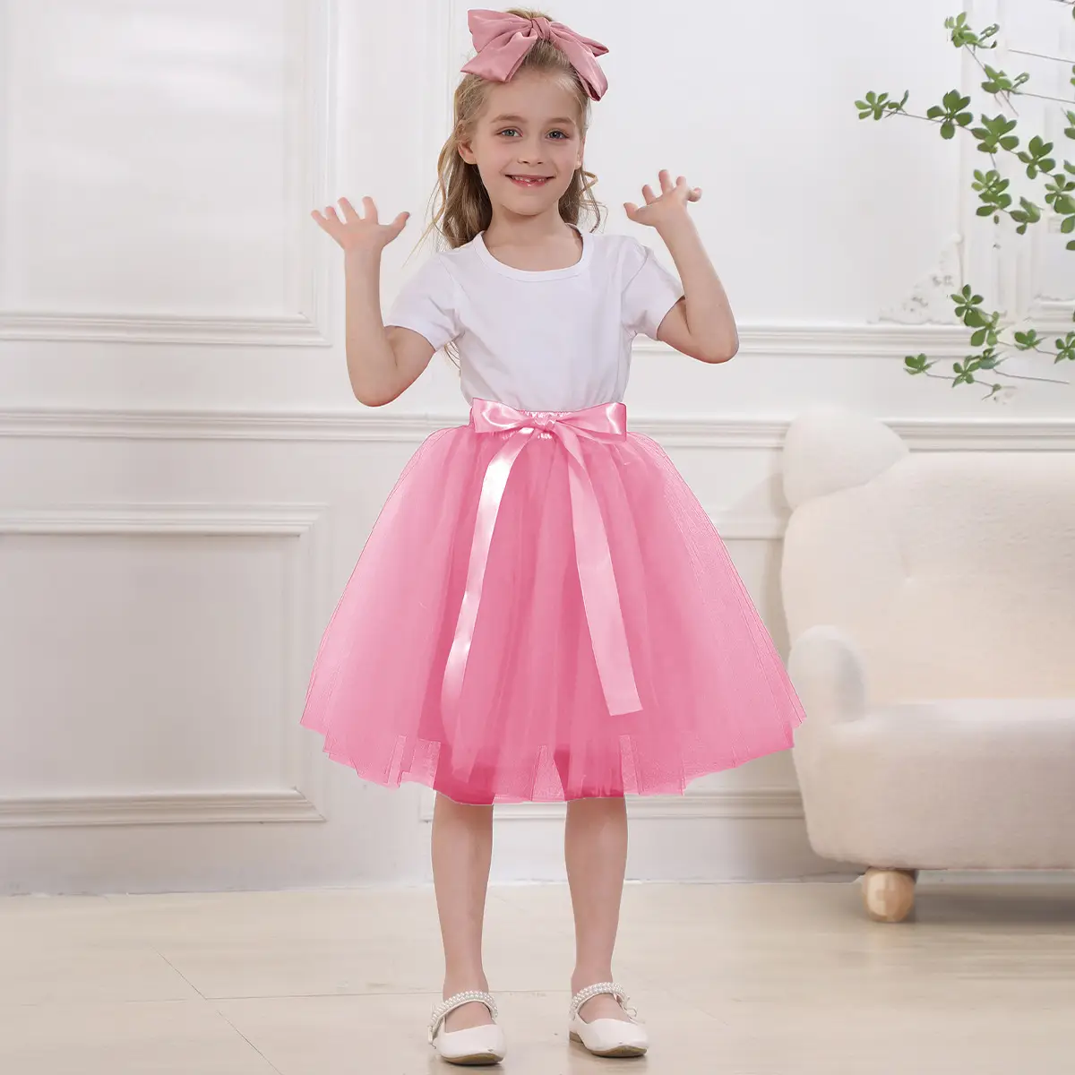 Blue Tulle Petticoat Skirt for Girls Mother Daughter Set - Image 5