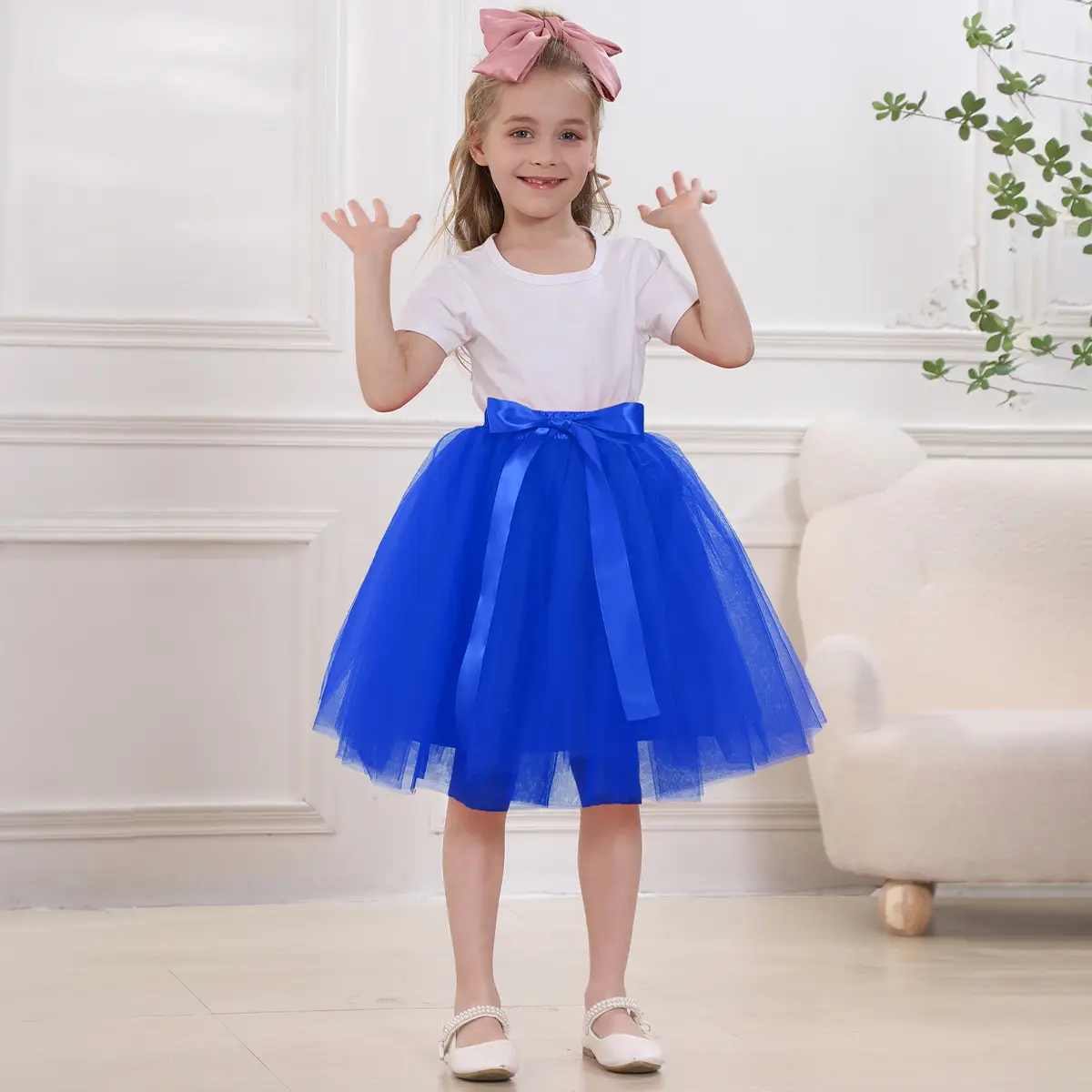 Blue Tulle Petticoat Skirt for Girls Mother Daughter Set - Image 8