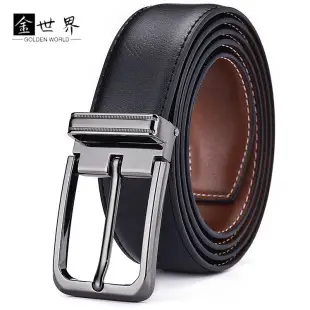Men's Genuine Leather Belt with Rotating Pin Buckle — feature 4
