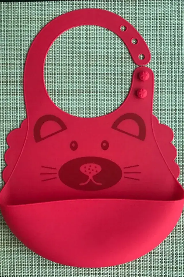 Three-Dimensional Waterproof Baby Feeding Bib Soft Silicone Blue — feature 9
