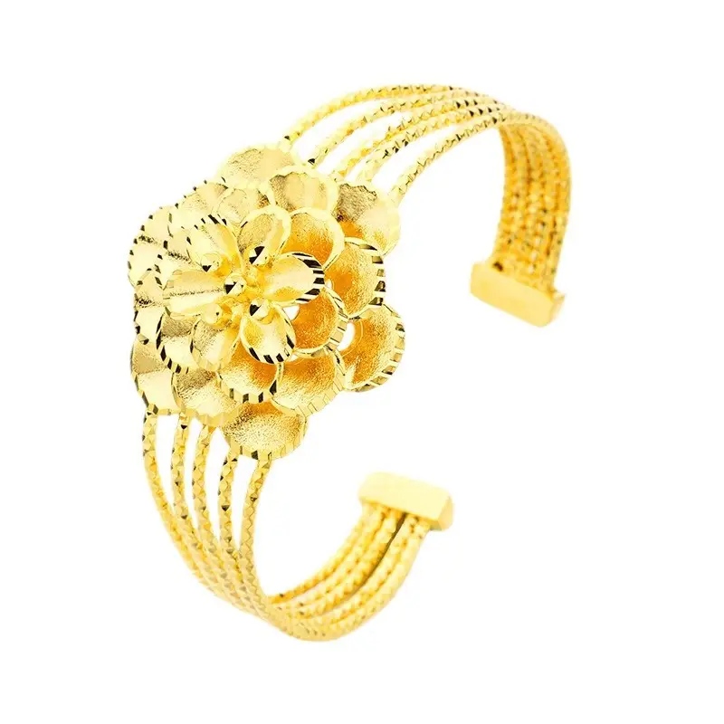 Wholesale Gold Plated Big Petal Bracelet for Women - Image 3