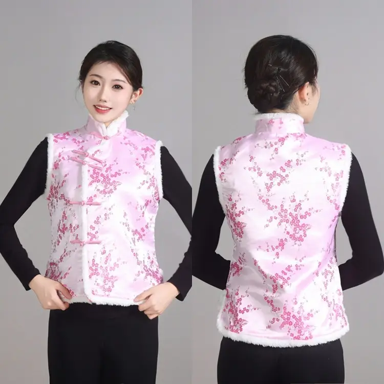 Chinese Embroidered Cotton Vest for Women Winter Wear — feature 10