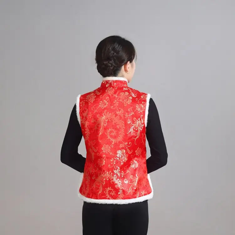 Chinese Embroidered Cotton Vest for Women Winter Wear — feature 19