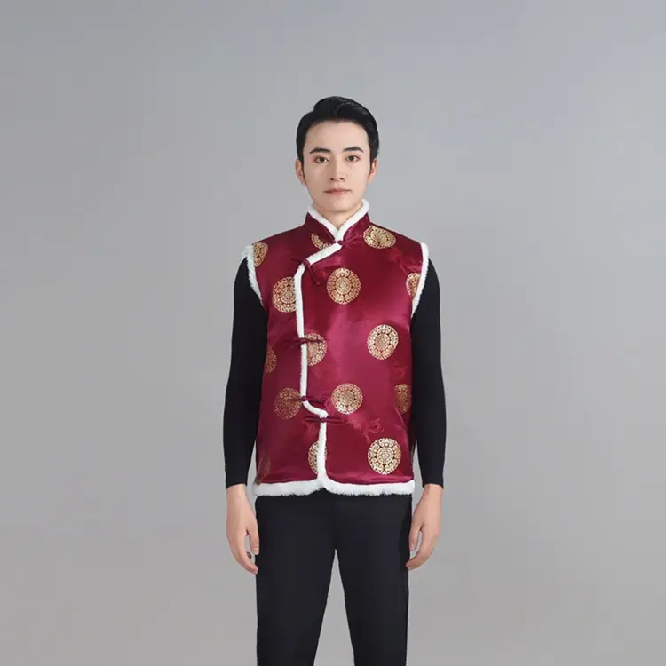 Chinese Embroidered Cotton Vest for Women Winter Wear - Image 11