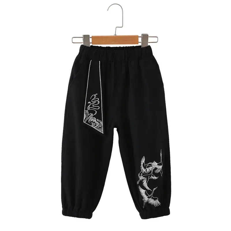 Chinese Style Cotton Pants for Boys Girls Straight Leg - Image 9