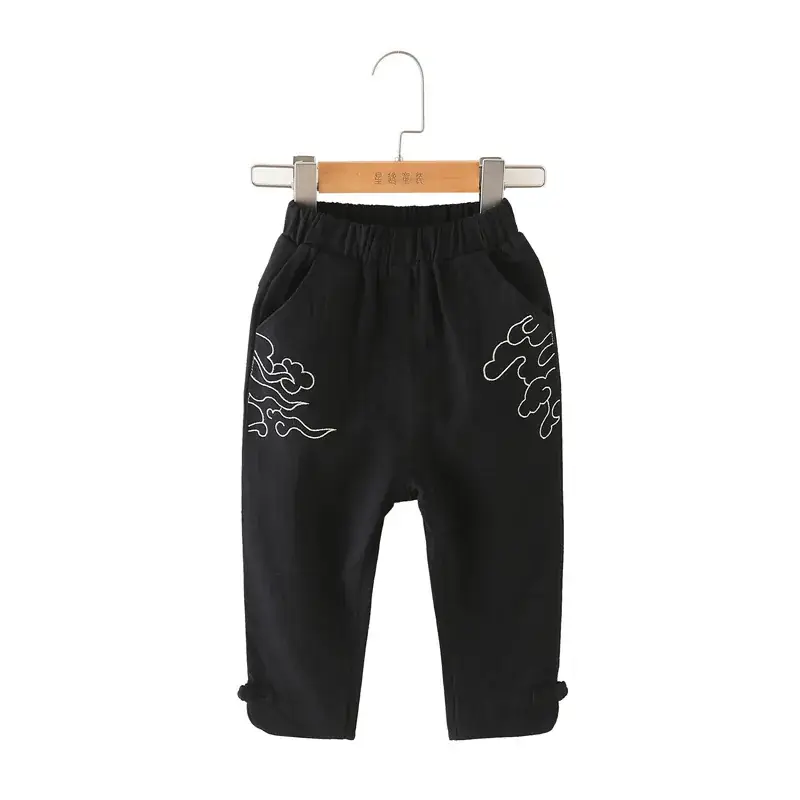 Chinese Style Cotton Pants for Boys Girls Straight Leg - Image 4