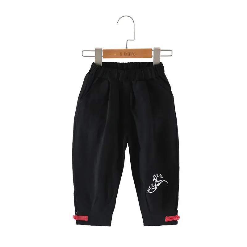 Chinese Style Cotton Pants for Boys Girls Straight Leg - Image 6