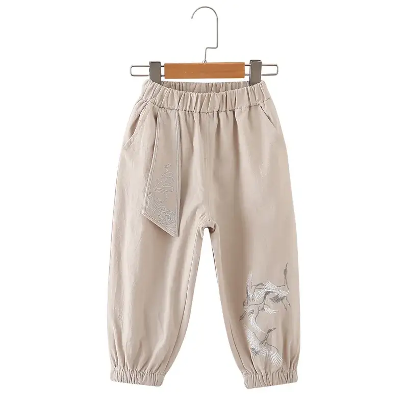 Chinese Style Cotton Pants for Boys Girls Straight Leg - Image 8