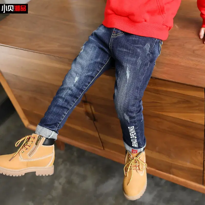 Boys Jeans 2025 Fleece Lined Slim Fit Long Pants - Image 4
