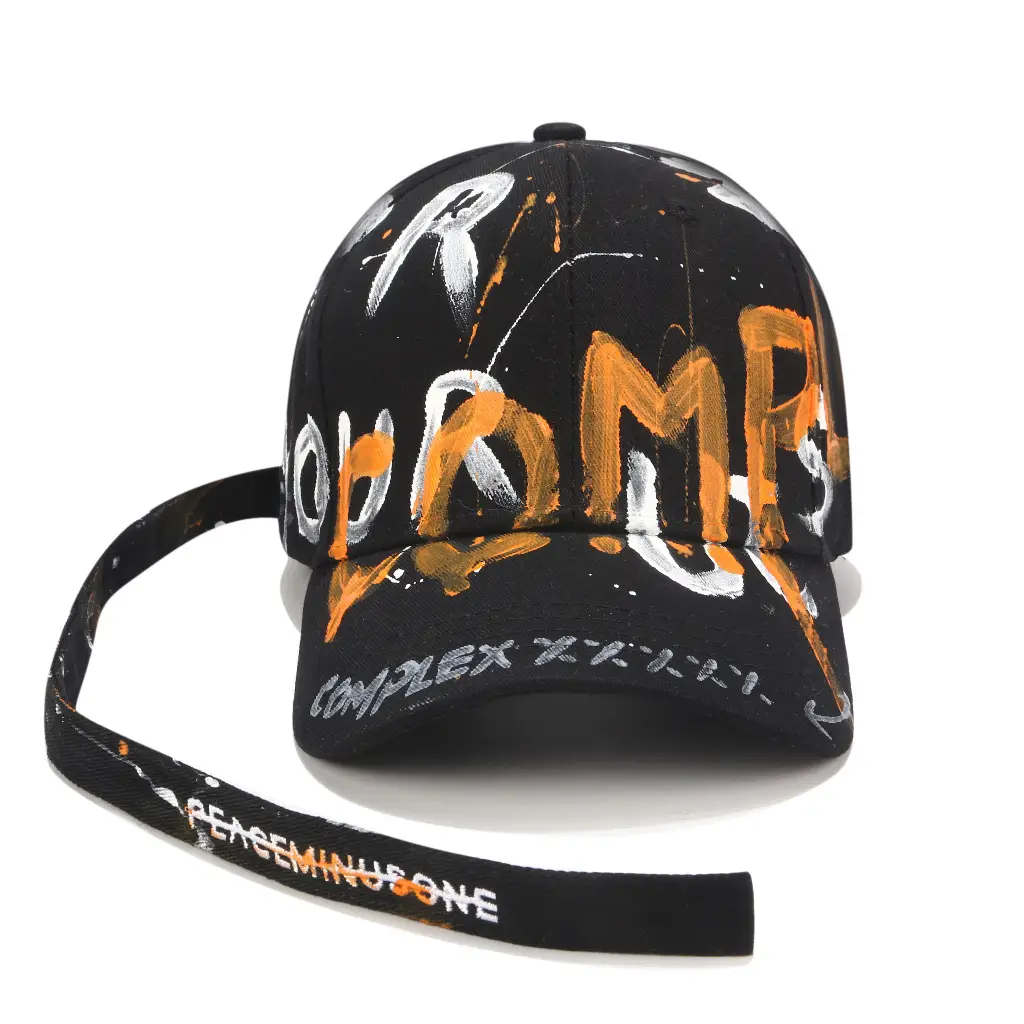 K-Style Letter Graffiti Baseball Cap with Long Strap - Image 5