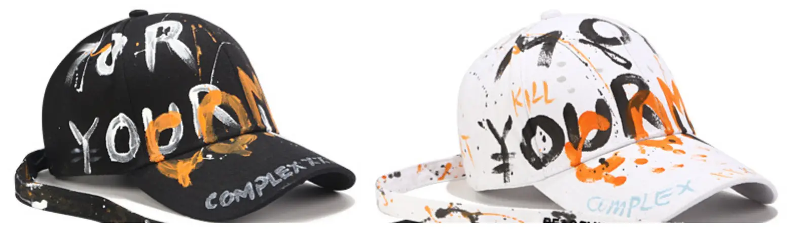 K-Style Letter Graffiti Baseball Cap with Long Strap — feature 15