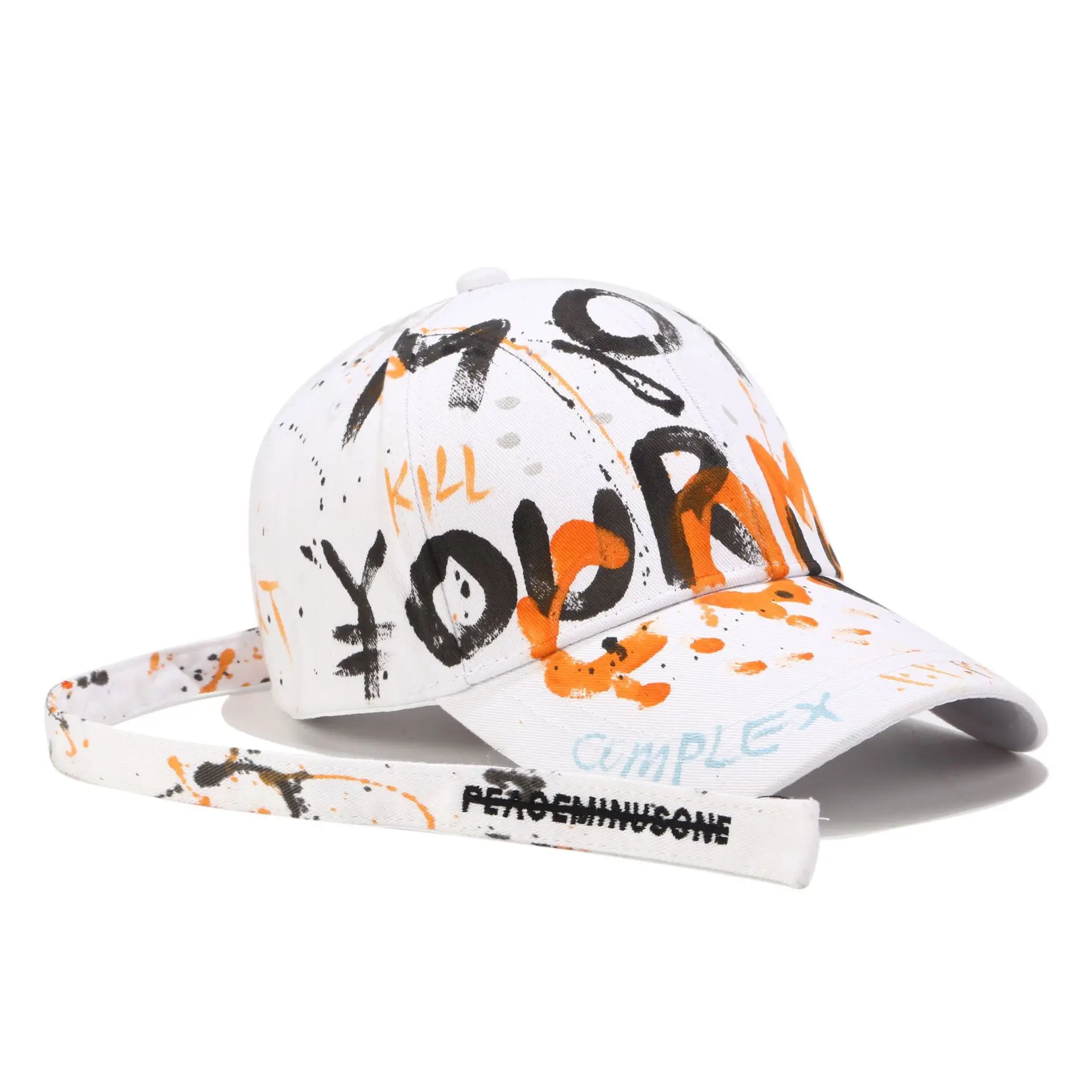 K-Style Letter Graffiti Baseball Cap with Long Strap - Image 2