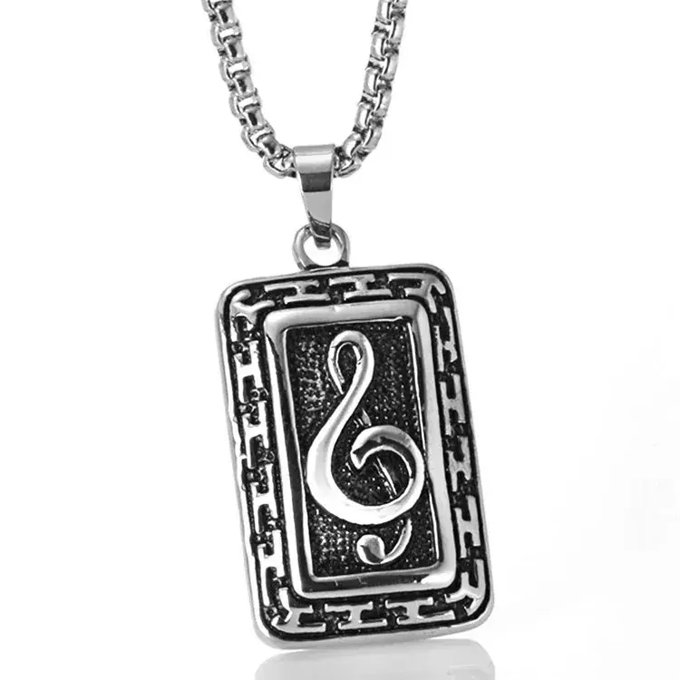 Titanium Steel Music Pendant 37mm Retro Design — feature 4