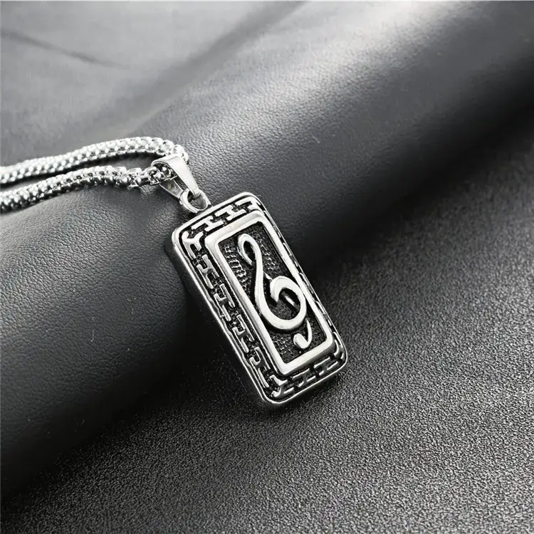 Titanium Steel Music Pendant 37mm Retro Design — feature 6
