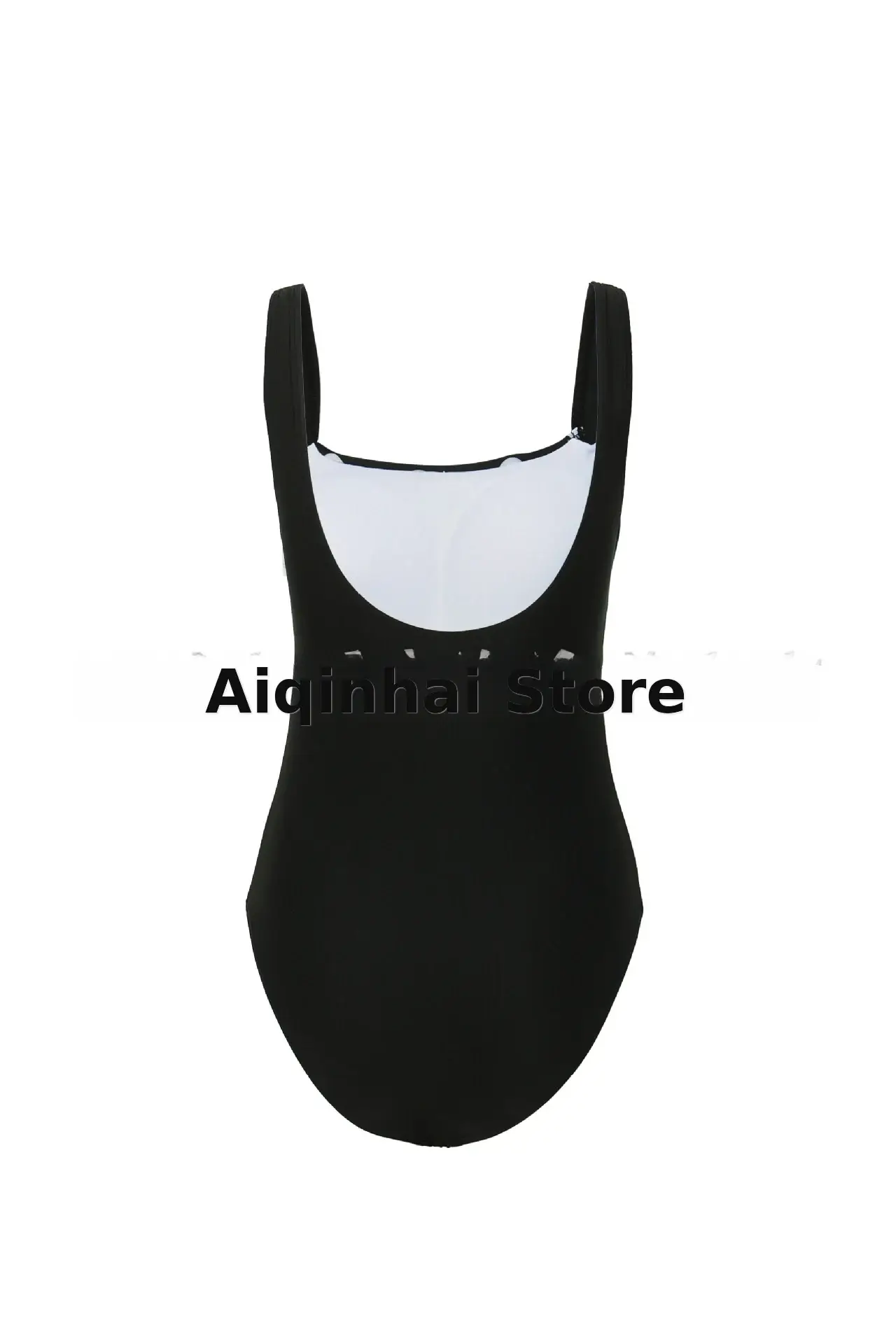 Plus Size Black One-Piece Swimsuit Fat Ready Stock Wholesale — feature 7