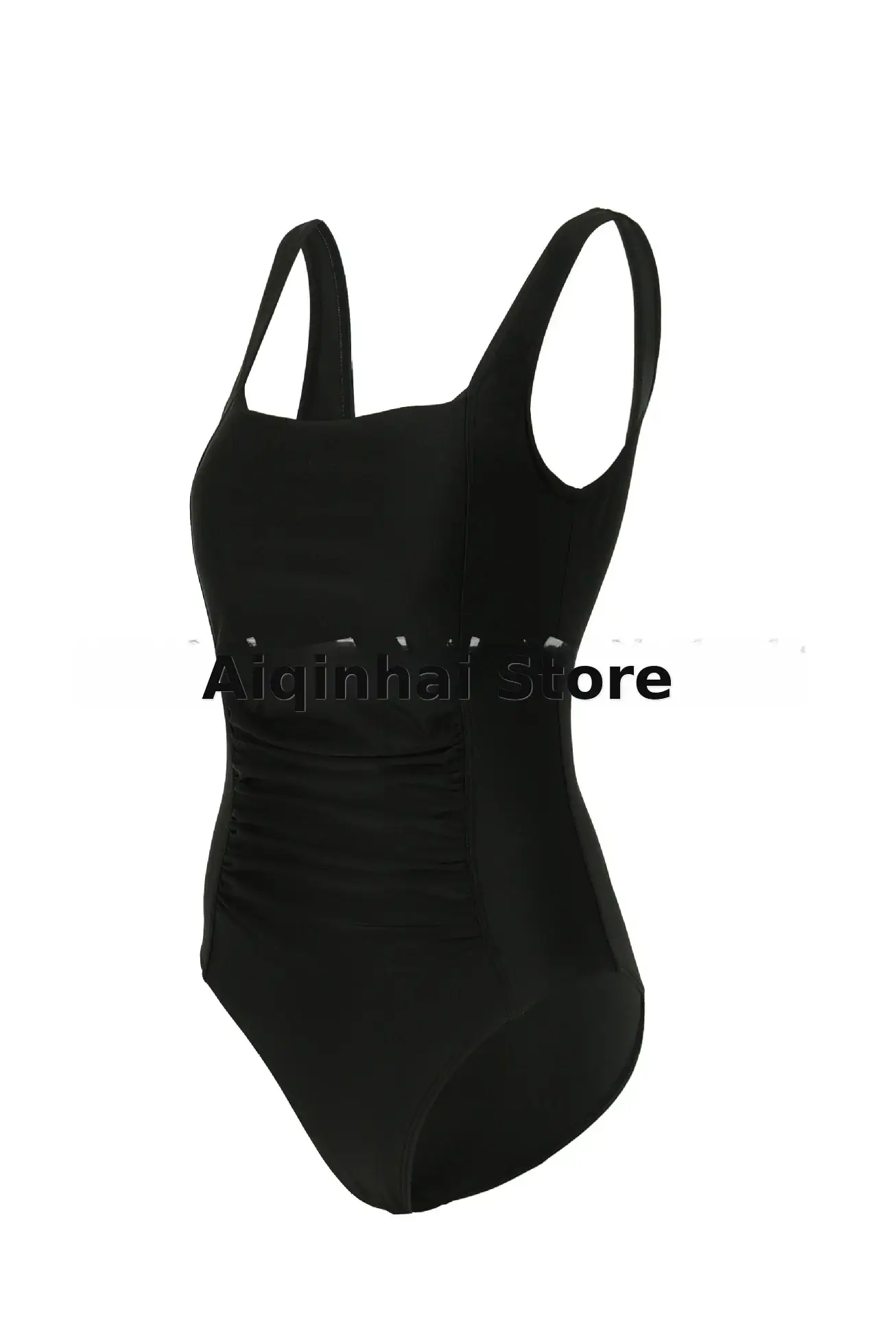Plus Size Black One-Piece Swimsuit Fat Ready Stock Wholesale — feature 9