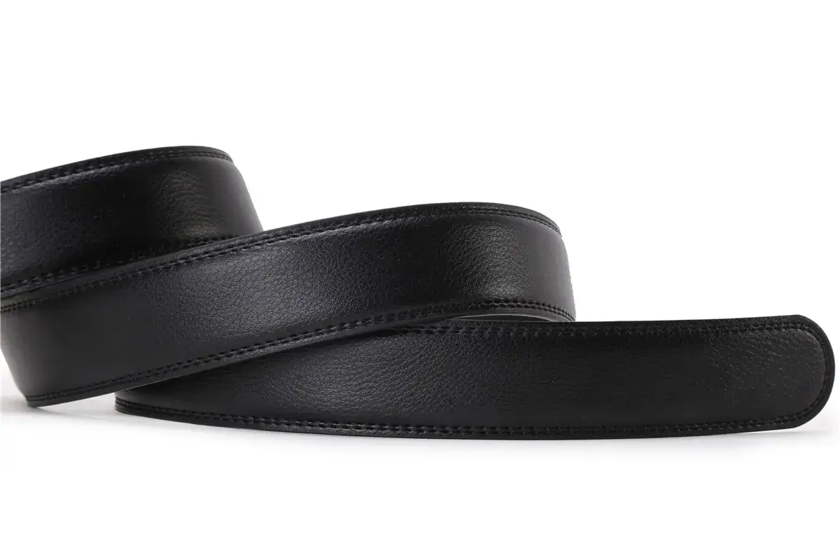Men's Black Leather Belt with Silver Buckle - Image 36