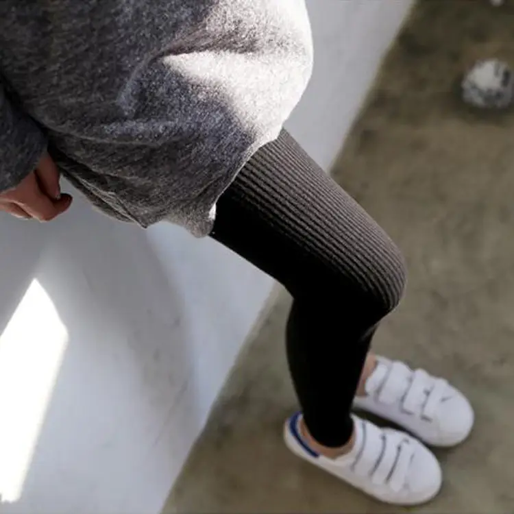 Grey Slimming Cotton Leggings Women - Image 8