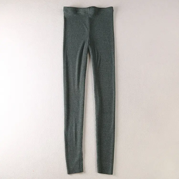 Grey Slimming Cotton Leggings Women - Image 11