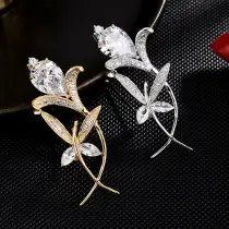 Korean Tulip Micro-Inlay Copper Brooch for Women — feature 19