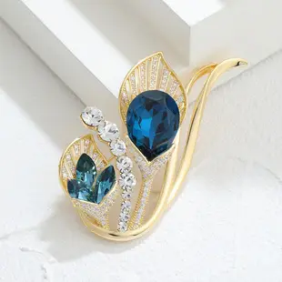 Korean Tulip Micro-Inlay Copper Brooch for Women — feature 8