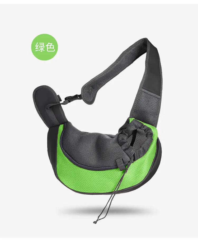 Breathable Mesh Single-Shoulder Pet Bag Green Gray — feature 14