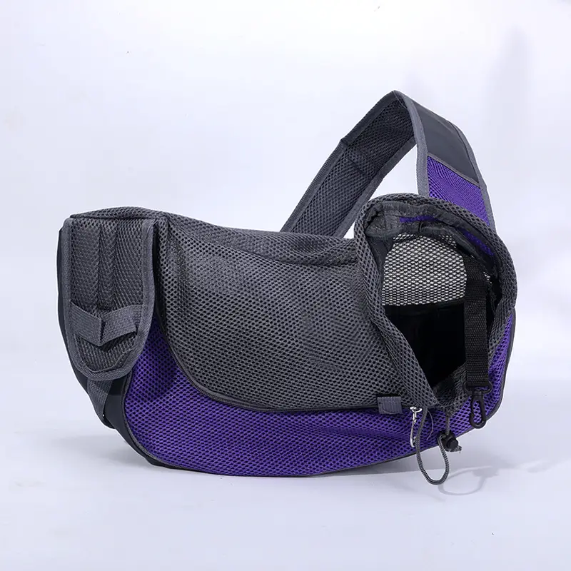 Breathable Mesh Single-Shoulder Pet Bag Green Gray - Image 4