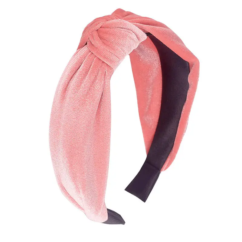 Black Knotted Velvet Hairband for Women