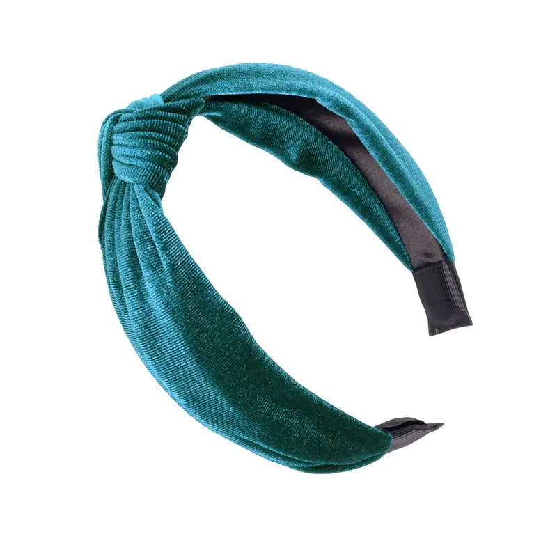 Black Knotted Velvet Hairband for Women